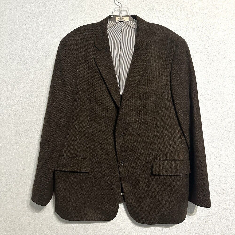 Todd Snyder Mayfair Fit Brown Herringbone Wool Blazer Sport Coat Size 44R